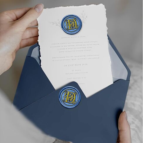 25Pcs Gold & White Wax Seal Stickers Handmade Envelope Seals Self Adhesive Letter Wax Stickers for Wedding Party Invitations, Envelope, Gift Wrap, Christmas(Gold Initial P, White Wax) in Saudi Arabia
