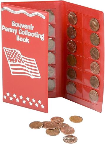 Souvenir Penny Holder Collecting Books (Green - Zoo Animals) Bi-Fold Coin Display for Rare and Elongated Pennies! (Green - Zoo) in Saudi Arabia