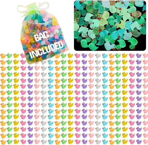 بطات صغيرة، بطات صغيرة 200 حزمة، 200 قطعة من بطات الراتنج الصغيرة المضيئة، حقيبة أورجانزا مجانية، بطات صغيرة تتوهج في الظلام، بطة صغيرة، بطات صغيرة من الراتنج، بطات صغيرة، بطات بلاستيكية صغيرة، بطات صغيرة للاختباء in Kuwait