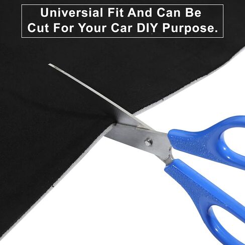 X AUTOHAUX Suede Headliner Fabric 98" Length x 60" Width Foam Backed for Car Truck RV SUV Interior Trim Protect Aging Broken Faded DIY Repair Replacement Black in Saudi Arabia