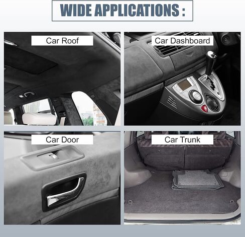 X AUTOHAUX Suede Headliner Fabric 98" Length x 60" Width Foam Backed for Car Truck RV SUV Interior Trim Protect Aging Broken Faded DIY Repair Replacement Black in Saudi Arabia