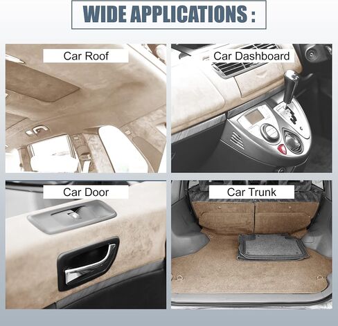 X AUTOHAUX قماش سويدي لبطانة السقف بطول 98 بوصة × عرض 60 بوصة، مدعوم بالفوم لشاحنة السيارة RV SUV، زخرفة داخلية تحمي الشيخوخة المكسورة، استبدال إصلاح DIY باللون الأسود in Saudi Arabia
