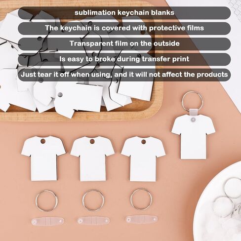 48pcs Double-Sided Sublimation Keychains Blanks, Football Jersey Heat Transfer Key Chains with Key Rings and Clips Sublimation Blanks Products Ornament Key Tags in Saudi Arabia