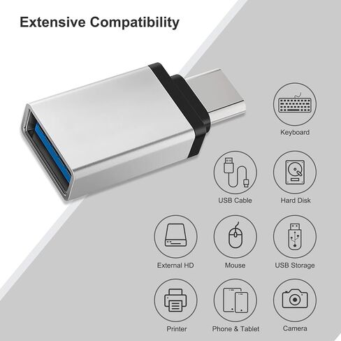 محول USB C، نقل بيانات عالي السرعة، محول USB-C إلى USB 3.0 أنثى لأجهزة MacBook Pro 2020، iPad Pro 2020، Samsung Notebook 9، Dell XPS والمزيد من الأجهزة من النوع C in Saudi Arabia