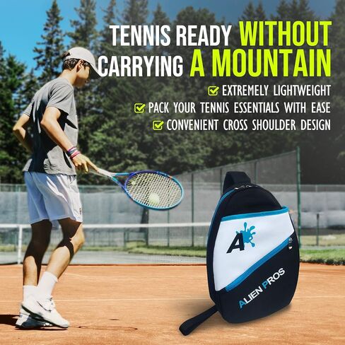 ALIEN PROS Lightweight Tennis Sling Backpack for your racket and other essentials - Pack quickly and lightly for tennis and in life - Tennis Racket Bag Sling Bag for men and women in Kuwait