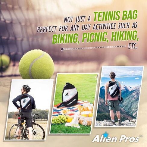 ALIEN PROS Lightweight Tennis Sling Backpack for your racket and other essentials - Pack quickly and lightly for tennis and in life - Tennis Racket Bag Sling Bag for men and women in Kuwait