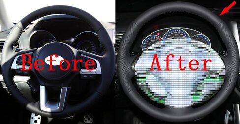 DIY Stitching Steering Wheel Cover for Subaru Legacy Outback 2015 2016 2017 / Forester 2017 2018 / Crosstrek 2016 2017 / XV 2016 Interior Accessories Genuine Leather (Black Thread) in Kuwait