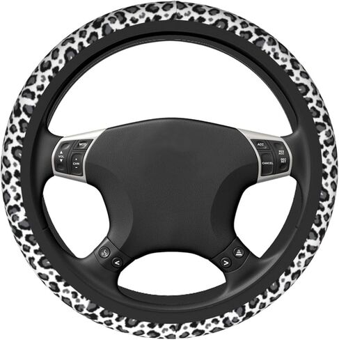 ليوبارد غطاء عجلة القيادة ليوبارد اكسسوارات السيارات العالمي 15 بوصة غطاء عجلة القيادة النساء الفتيات الرجال المضادة للانزلاق تنفس حامي السلامة in Kuwait