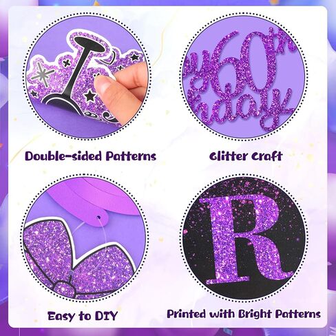Purple 16th Birthday Decorations for Girls Boys Purple Black 16th Birthday Banner Hanging Swirls 16th Birthday Balloons Happy 16th Birthday Cake Topper for Purple Cheer to 16 Years Party Supplies in Saudi Arabia