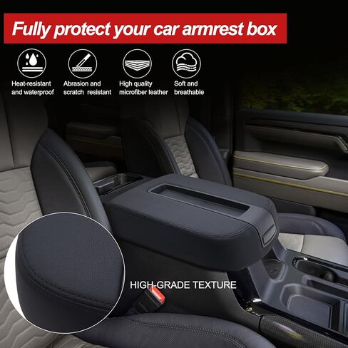 استبدال غطاء مسند الذراع لوحدة التحكم المركزية من Geloo لسيارة 2007-2013 Chevy Silverado/Tahoe/Suburban/Avalanche، GMC Sierra/Yukon/Yukon XL غطاء وحدة التحكم المركزية لراحة الذراع يستبدل 15217111 (أسود) in Kuwait