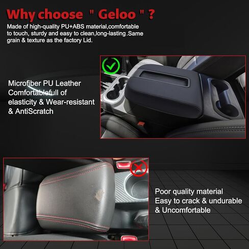 استبدال غطاء مسند الذراع لوحدة التحكم المركزية من Geloo لسيارة 2007-2013 Chevy Silverado/Tahoe/Suburban/Avalanche، GMC Sierra/Yukon/Yukon XL غطاء وحدة التحكم المركزية لراحة الذراع يستبدل 15217111 (أسود) in Kuwait