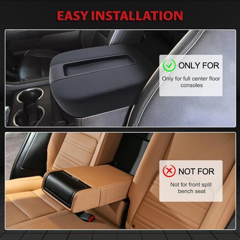 استبدال غطاء مسند الذراع لوحدة التحكم المركزية من Geloo لسيارة 2007-2013 Chevy Silverado/Tahoe/Suburban/Avalanche، GMC Sierra/Yukon/Yukon XL غطاء وحدة التحكم المركزية لراحة الذراع يستبدل 15217111 (أسود) in Kuwait