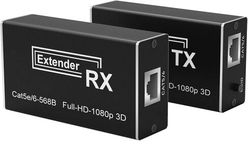 BAISHUN HDMI عبر موسع إيثرنت 1080p @ 60 هرتز، ثلاثي الأبعاد، 164 قدمًا HDMI عبر كابل Cat5e/Cat6/Cat 7 فردي عالي الدقة غير مضغوط يصل إلى 164 قدمًا (50 مترًا)، يدعم EDID وPOC، طاقة واحدة in Kuwait