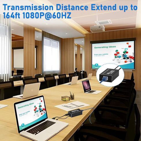 BAISHUN HDMI عبر موسع إيثرنت 1080p @ 60 هرتز، ثلاثي الأبعاد، 164 قدمًا HDMI عبر كابل Cat5e/Cat6/Cat 7 فردي عالي الدقة غير مضغوط يصل إلى 164 قدمًا (50 مترًا)، يدعم EDID وPOC، طاقة واحدة in Kuwait