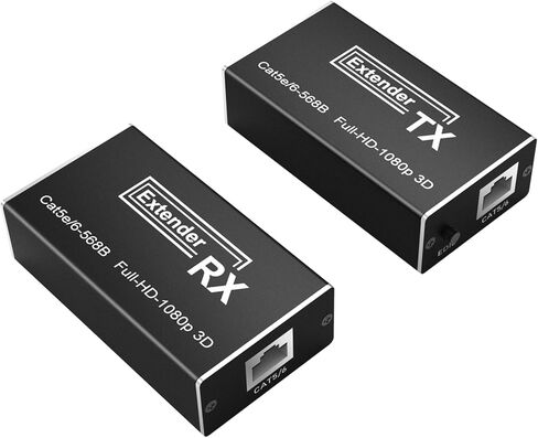 BAISHUN HDMI عبر موسع إيثرنت 1080p @ 60 هرتز، ثلاثي الأبعاد، 164 قدمًا HDMI عبر كابل Cat5e/Cat6/Cat 7 فردي عالي الدقة غير مضغوط يصل إلى 164 قدمًا (50 مترًا)، يدعم EDID وPOC، طاقة واحدة in Kuwait
