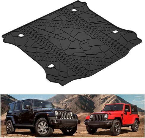 KIWI MASTER Cargo Liner Compatible for 2007-2018 Jeep Wrangler JK All Weather Custom Fit Trunk Mat - Only Fit Models Without Factory Subwoofer 82213184 in Kuwait