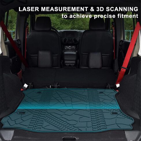 KIWI MASTER Cargo Liner Compatible for 2007-2018 Jeep Wrangler JK All Weather Custom Fit Trunk Mat - Only Fit Models Without Factory Subwoofer 82213184 in Kuwait