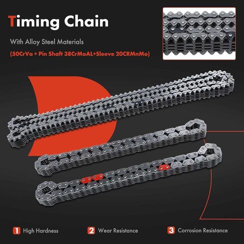 A-Premium 9Pcs Engine Timing Chain Kit W/Tensioner & Guide [fits DOHC, V6 3.5L] Compatible with Nissan Altima 2002-2006, Maxima 2004-2008, Quest 2004-2009, Replace# 13028ZS70A, 130287Y010 in Saudi Arabia