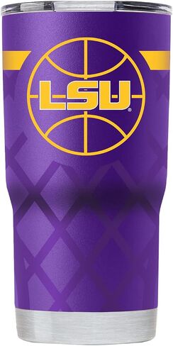 Gametime Sidekicks LSU 20oz Purple Tumbler - Officially Licensed, 18/8 Stainless Steel, Double-walled, Vacuum-insulated, UV LED Printed Logos, Sweatless, Stays Hot/Cold - Basketball Net Wrap in Saudi Arabia
