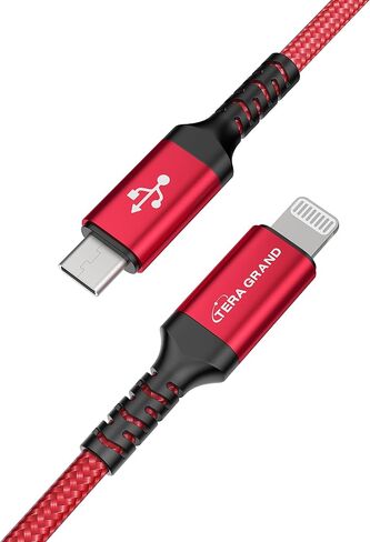 كابل USB-C إلى Lightning مجدول معتمد من Apple C94 MFi لأجهزة iPhone 14/13/12/11 Pro Pro Max Plus Mini، SE XS Max XR X، 8/7/6 Plus، iPad، AirPods، 6 أقدام أرجواني in Saudi Arabia