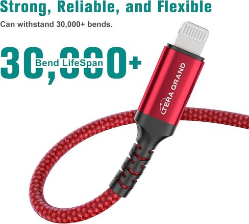 كابل USB-C إلى Lightning مجدول معتمد من Apple C94 MFi لأجهزة iPhone 14/13/12/11 Pro Pro Max Plus Mini، SE XS Max XR X، 8/7/6 Plus، iPad، AirPods، 6 أقدام أرجواني in Saudi Arabia