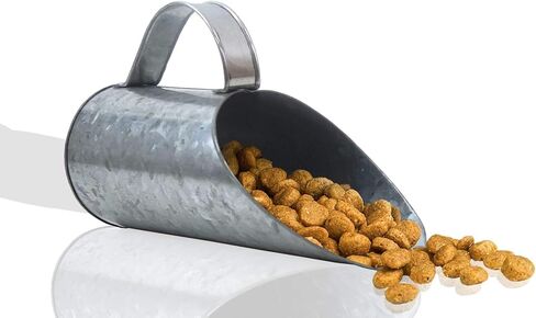 Metal Galvanized Feed Scoop Multi-Purpose Food and Utility Scoop, Commercial-Grade - Pet Food Scoops - 11.5" Inches - Farm House Accessories (Option A), Galvanized Scoop in Saudi Arabia