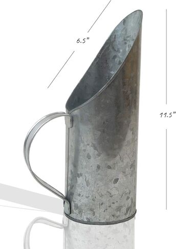 Metal Galvanized Feed Scoop Multi-Purpose Food and Utility Scoop, Commercial-Grade - Pet Food Scoops - 11.5" Inches - Farm House Accessories (Option A), Galvanized Scoop in Saudi Arabia