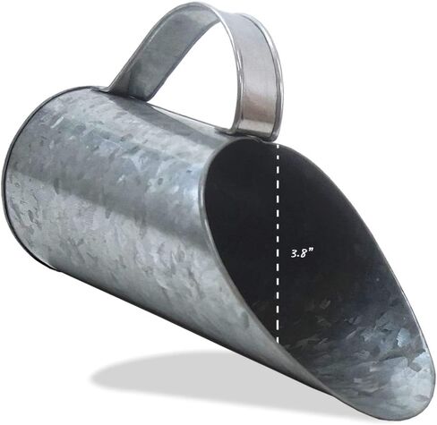 Metal Galvanized Feed Scoop Multi-Purpose Food and Utility Scoop, Commercial-Grade - Pet Food Scoops - 11.5" Inches - Farm House Accessories (Option A), Galvanized Scoop in Saudi Arabia