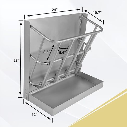 وحدة تغذية القش والحبوب مقاس 23 بوصة × 24 بوصة × 10.6 بوصة، وحدة تغذية قش الماعز مع صينية طعام قابلة للفصل، رف قش الماعز المثبت على الحائط، متعدد الجوانب لسهولة الوصول إلى الطعام، مناسب لفناء مزرعة خيول الأغنام in Kuwait