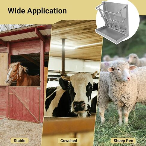 وحدة تغذية القش والحبوب مقاس 23 بوصة × 24 بوصة × 10.6 بوصة، وحدة تغذية قش الماعز مع صينية طعام قابلة للفصل، رف قش الماعز المثبت على الحائط، متعدد الجوانب لسهولة الوصول إلى الطعام، مناسب لفناء مزرعة خيول الأغنام in Kuwait