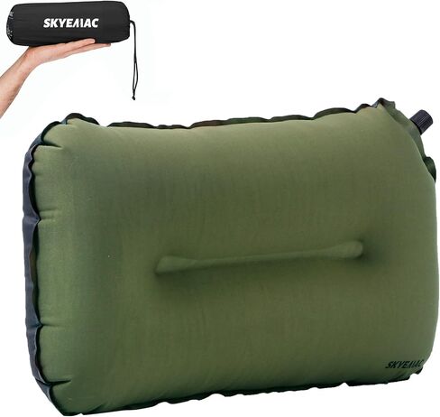 Inflatable Camping Pillow for Sleeping - Self Inflating Ultralight Backpacking Pillow Travel Camp Pillow Blow Up Air Pillow for Neck Lumbar Support with Carry Bag for Hiking Outdoor in Kuwait
