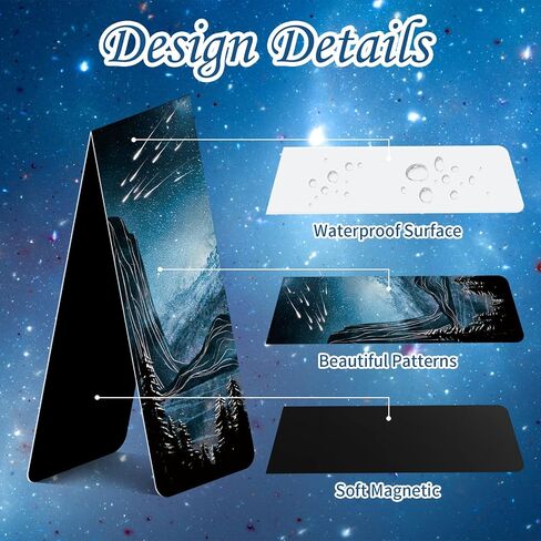 12 PCS Cool Magnetic Bookmarks, Space Starry Night Bookmarks for Book Lovers, Bulk Bookmarks for Women Men, Unique Book Mark for Reading, Students, Classroom Gifts, School Prize, Reading Present in Kuwait