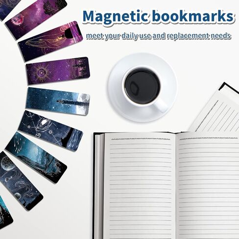 12 PCS Cool Magnetic Bookmarks, Space Starry Night Bookmarks for Book Lovers, Bulk Bookmarks for Women Men, Unique Book Mark for Reading, Students, Classroom Gifts, School Prize, Reading Present in Kuwait