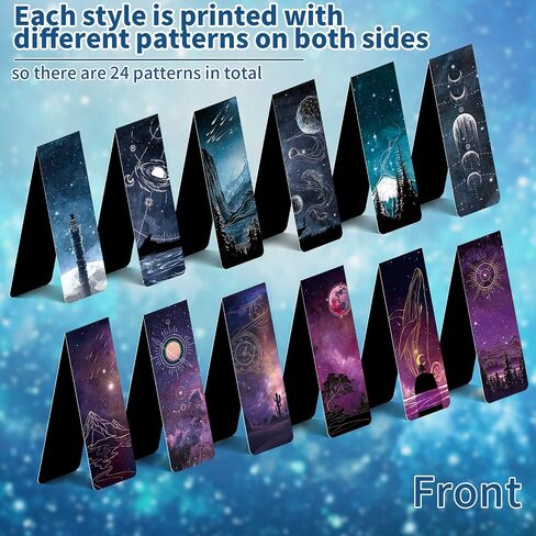 12 PCS Cool Magnetic Bookmarks, Space Starry Night Bookmarks for Book Lovers, Bulk Bookmarks for Women Men, Unique Book Mark for Reading, Students, Classroom Gifts, School Prize, Reading Present in Kuwait