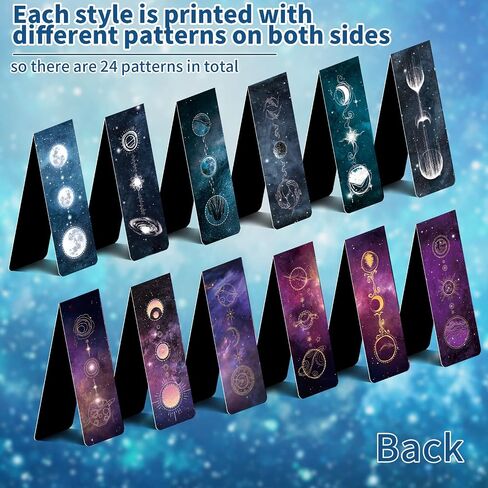 12 PCS Cool Magnetic Bookmarks, Space Starry Night Bookmarks for Book Lovers, Bulk Bookmarks for Women Men, Unique Book Mark for Reading, Students, Classroom Gifts, School Prize, Reading Present in Kuwait