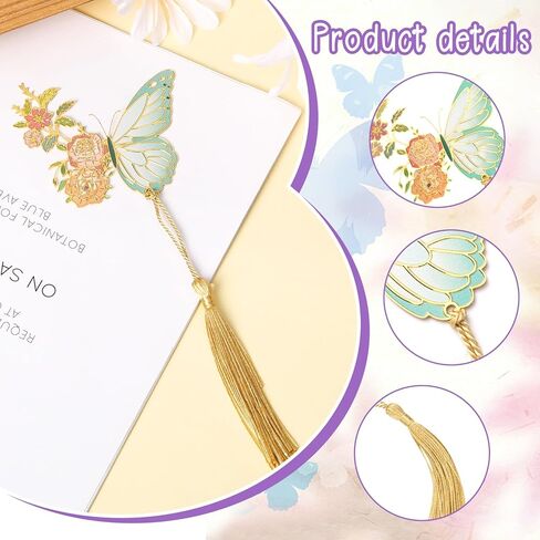 إشارة مرجعية على شكل فراشة من YASUOA للنساء، إشارة مرجعية على شكل فراشة معدنية مع شرابة، إشارة مرجعية مجوفة ذهبية للنساء هدية لمحبي الكتب، إشارة مرجعية معدنية مضحكة لعيد الميلاد وتقدير المعلم هدية عيد ميلاد in Kuwait