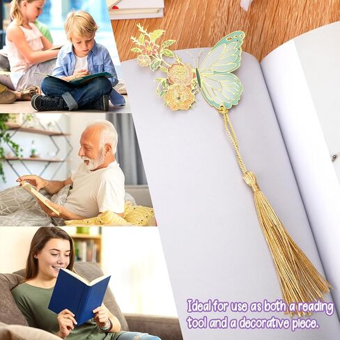 إشارة مرجعية على شكل فراشة من YASUOA للنساء، إشارة مرجعية على شكل فراشة معدنية مع شرابة، إشارة مرجعية مجوفة ذهبية للنساء هدية لمحبي الكتب، إشارة مرجعية معدنية مضحكة لعيد الميلاد وتقدير المعلم هدية عيد ميلاد in Kuwait