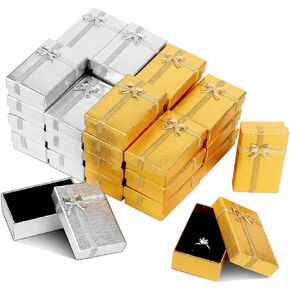 craftshou 32 قطعة من صناديق هدايا المجوهرات، صناديق حلقات من الورق المقوى مع أغطية، حشوة متنوعة، صناديق ورقية لحلق المجوهرات، حلقات قلادة، سوار (3 × 2 × 1 بوصة) in Kuwait