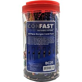 كونفاست 20 قطعة من حبال بنجي شديدة التحمل مع خطافات، مجموعة متنوعة من الأطوال 25.4 سم، و45.7 سم، و60.96 سم، و76.2 سم، و36 بوصة، و48 بوصة in Kuwait