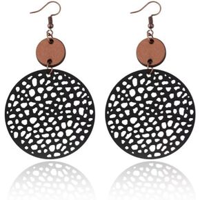 خريف خمر جولة الجوف خارج الأقراط الهندسية دائرة خشبية جلدية جوفاء الرجعية بوهو خفيفة الوزن العرقية نمط الأقراط الغربية للنساء الفتيات الأزياء والمجوهرات هدية in Kuwait