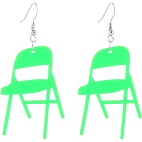 Folding Chair Earrings for Women, Fun Combat Acrylic Chair Drop Earrings for Female Girls Earrings Jewelry