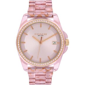Coach Greyson Women's Watch - 3H Dial with Signature C Link Bracelet and Crystal Bezel - Water Resistant 3 ATM/30 Meters - Premium Fashion Timepiece for Everyday Style - 36mm