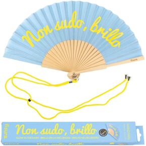Fisura – Original folding fan with message. Handheld folding fan for women. Rave wood folding hand fan. Fans for wedding, party, and gift. (Caldo, Black)