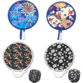 Round Foldable Hand Fan Japanese Folding Fan Round For Women Girls Daily Use Festival Wedding Party Favors Outdoor Games Party Favors Decorations Portable group 1