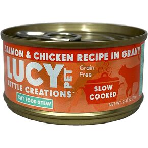 Lucy Pet Products Kettle Creations Salmon and Chicken Cat Stew Recipe in Gravy 2.47oz, red (LPPFFLW401)