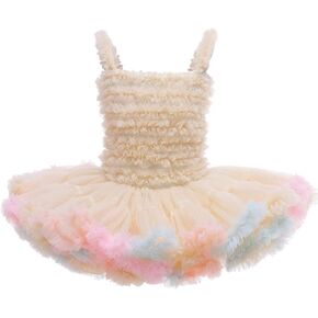 Uhnice Little Girl's Sleeveless Tutu Dress for Princess Party