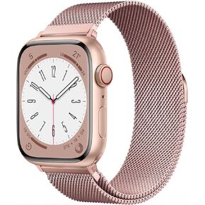 North Stainless Steel Pink Mesh Watch Bands For Apple Watch 38mm 40mm 42mm