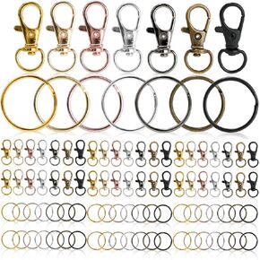 100PCS Key Chain Clip Hooks with Key Rings, Metal Lobster Claw Clasp, Swivel Clasp Hooks for Keychain Making, Lanyard Making, Jewelry Making, DIY Craft