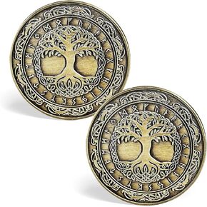 Viking Vegvisir Coin | Viking Compass Coin | Nordic Travelers Protective Talisman | Viking Gifts for Men Women
