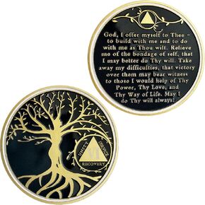 شريحة الرصانة لشجرة الحياة لمدة 5 سنوات، ورقائق AA والميداليات - عملة استرداد الرصانة رمز رصين | هدايا الرصانة للاحتفال بالتعافي من مدمني الكحول المجهولين in Kuwait